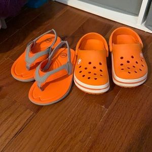 Orange Crocs size 8 Toddler